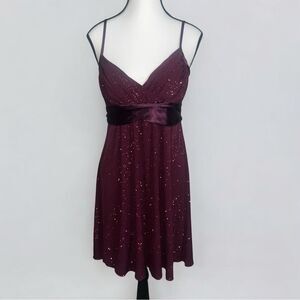 Vintage A. Byer Burgundy Shimmer Cocktail Dress Size Medium